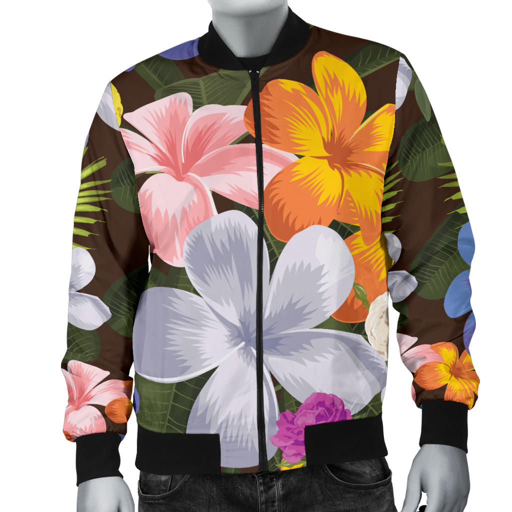 Plumeria Pattern Print Design PM03 Men Bomber Jacket
