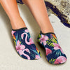 Flamingo Hibiscus Print Aqua Water Shoes