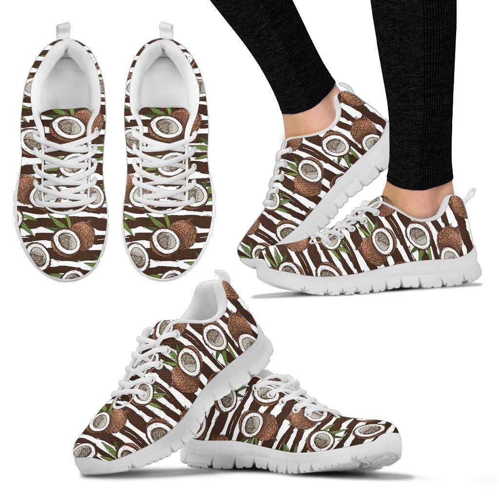 Coconut Pattern Print Design CN04 Sneakers White Bottom Shoes