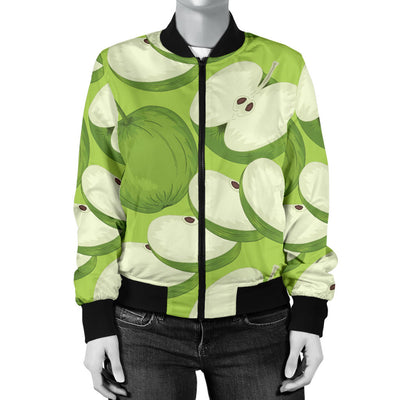 Apple Pattern Print Design AP010 Women Bomber Jacket