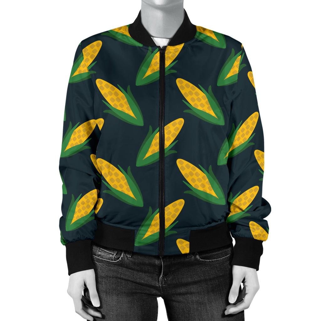 Corn Pattern Print Design 02 Women's Bomber Jacket