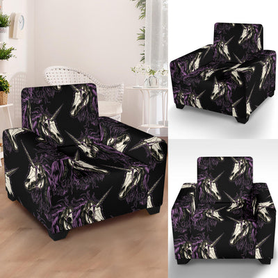 Unicorn Skull head Armchair Slipcover