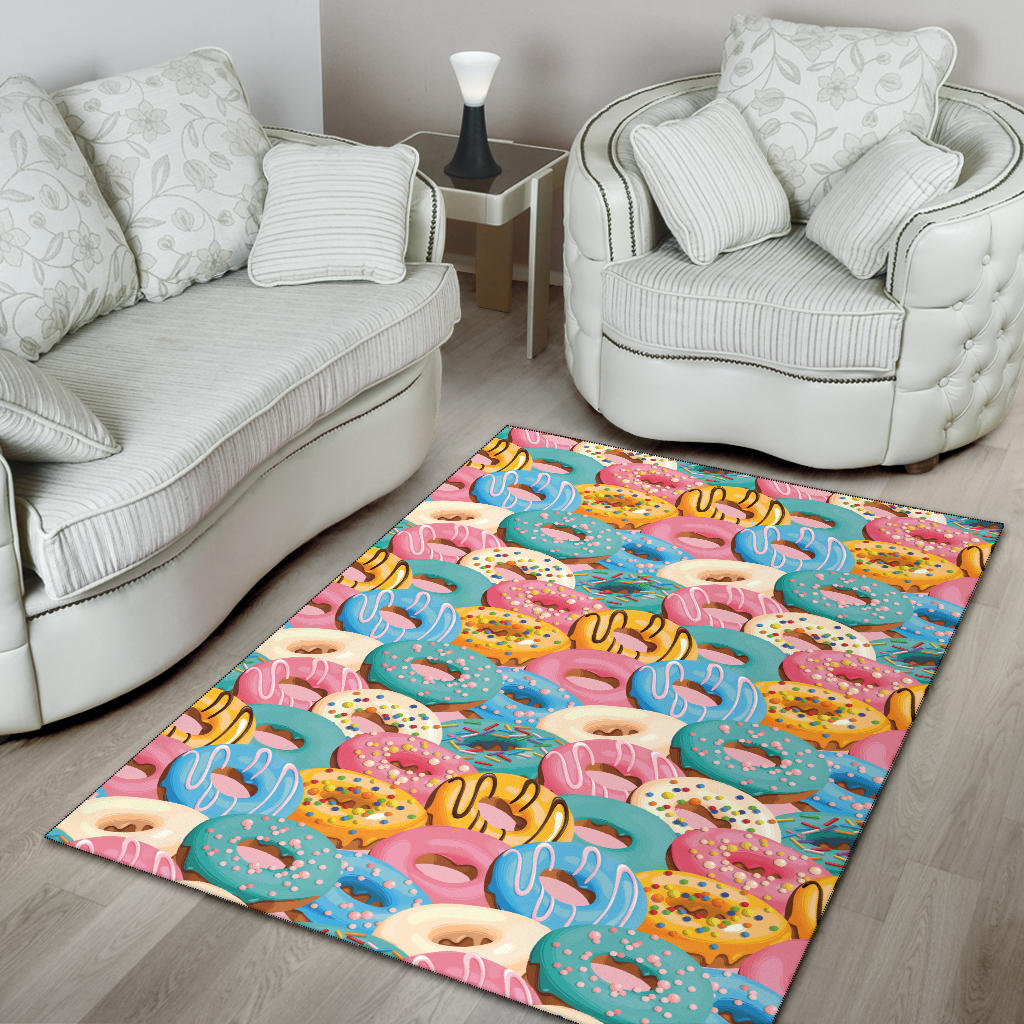 Donut Pattern Print Design DN01 Area Rugs