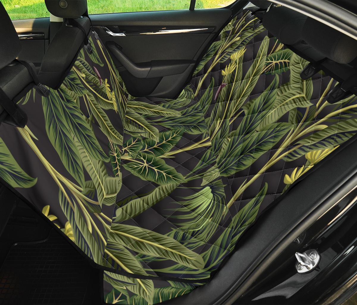 Banana Leaf Pattern Print Design BL04 Rear Dog  Seat Cover