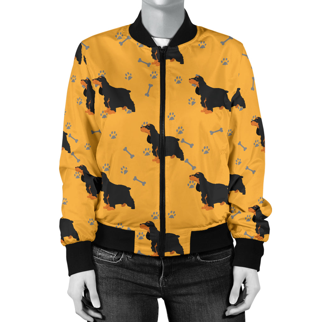 Cocker Pattern Print Design 01 Women's Bomber Jacket