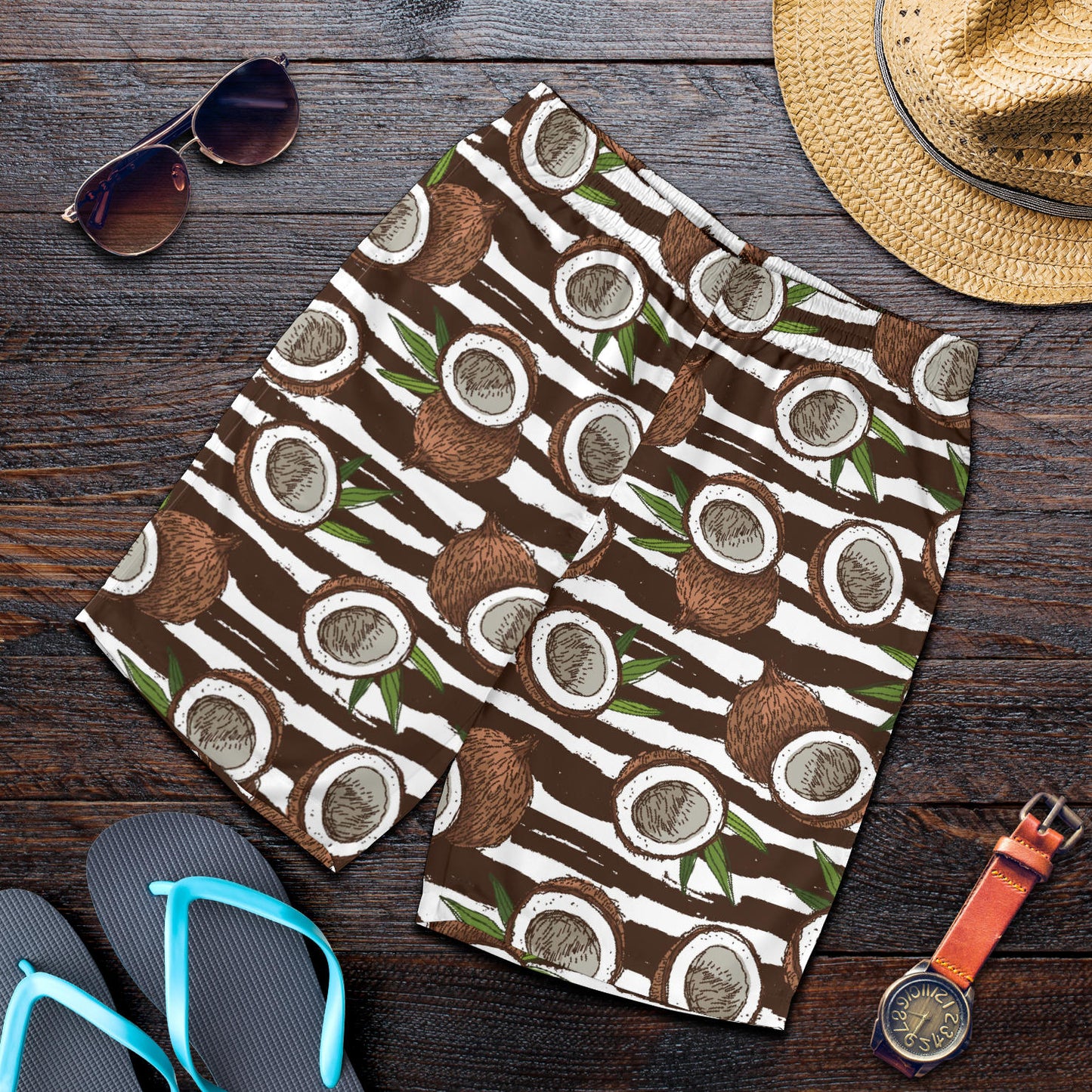 Coconut Pattern Print Design CN04 Mens Shorts