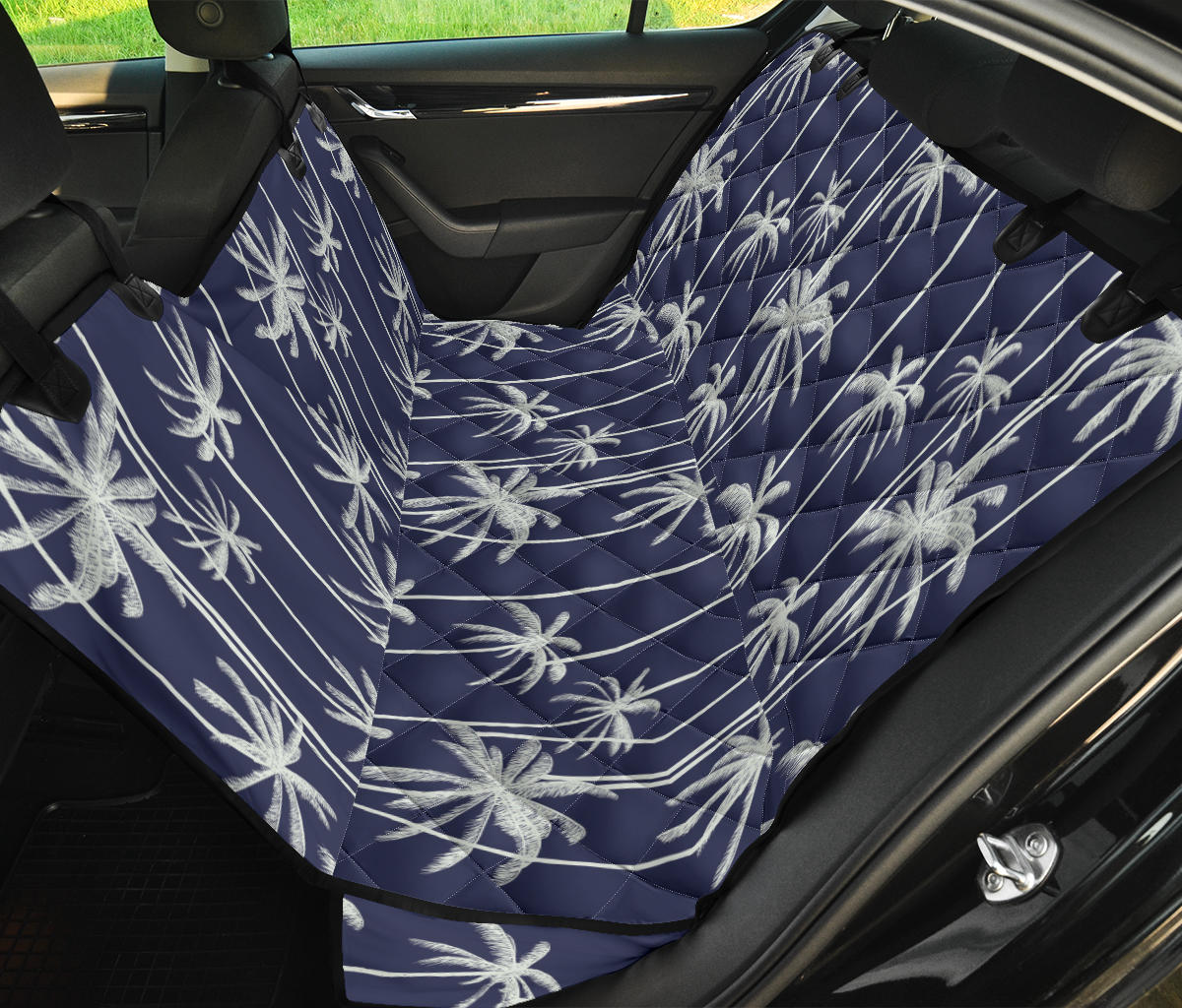 Palm Tree Pattern Print Design PT06 Rear Dog  Seat Cover