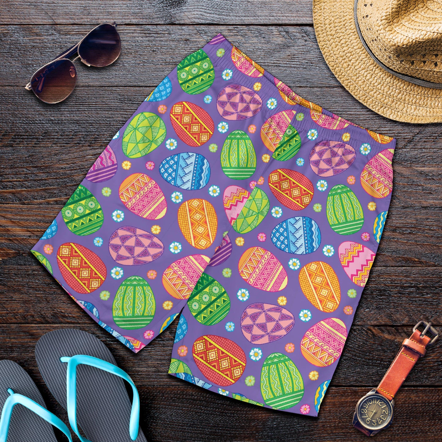 Easter Eggs Pattern Print Design RB010 Mens Shorts
