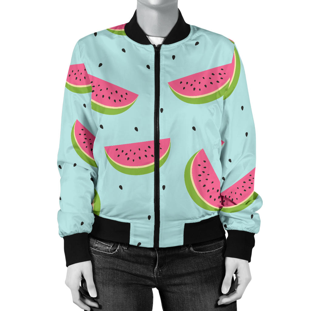 Watermelon Pattern Print Design WM06 Women Bomber Jacket