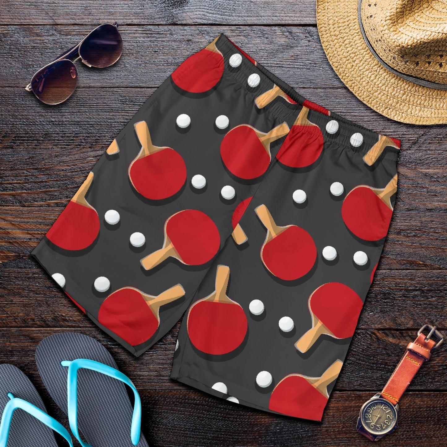 Ping Pong Pattern Print Design A05 Mens Shorts