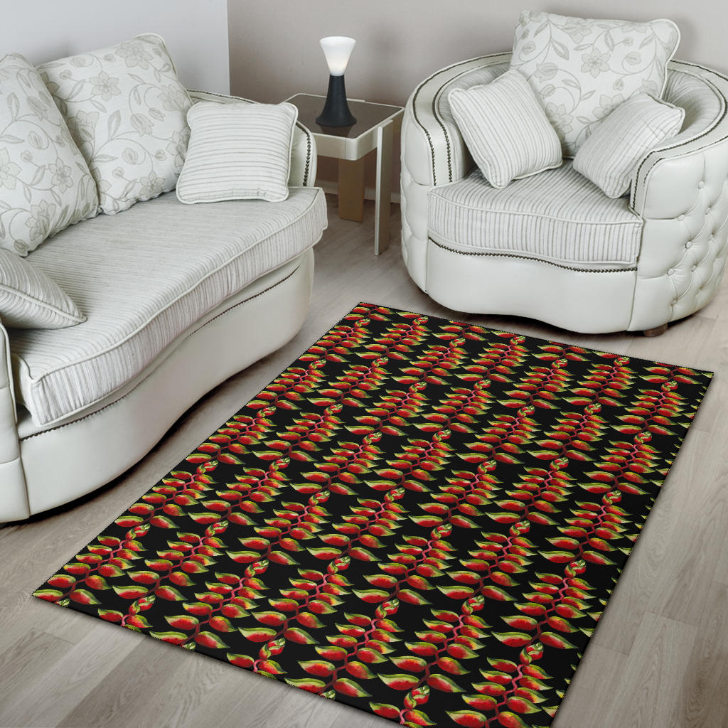 Heliconia Pattern Print Design HL05 Area Rugs
