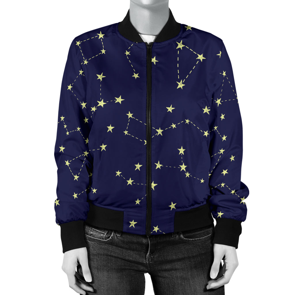 Constellation Pattern Print Design 02 Women's Bomber Jacket