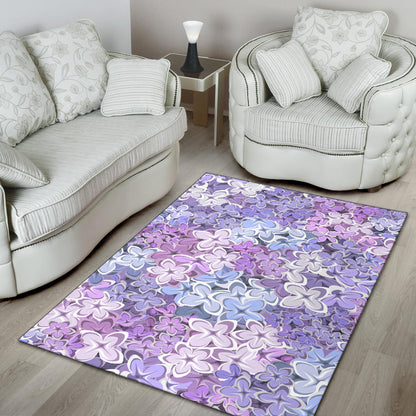 Lilac Pattern Print Design LI01 Area Rugs