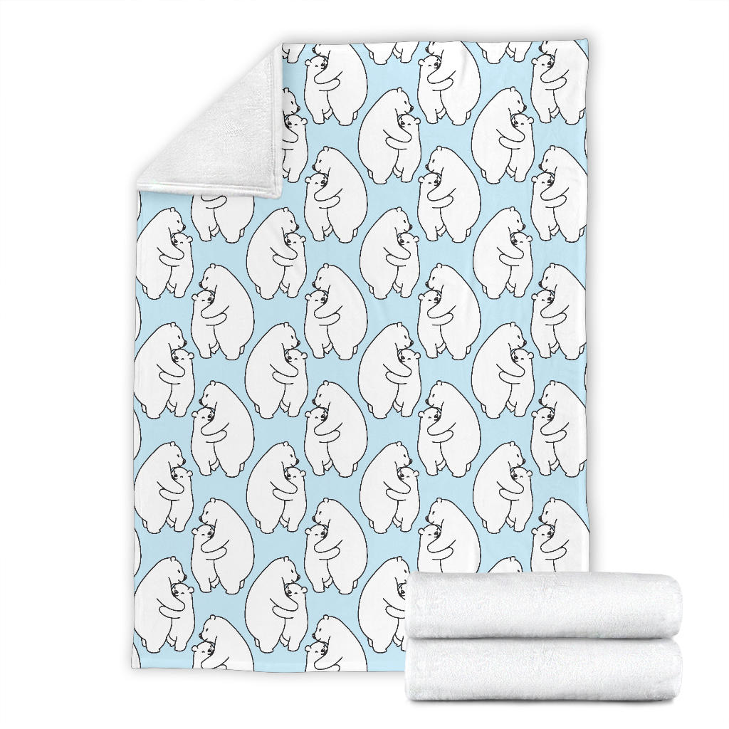 Polar Bear Pattern Print Design PB08 Fleece Blanket