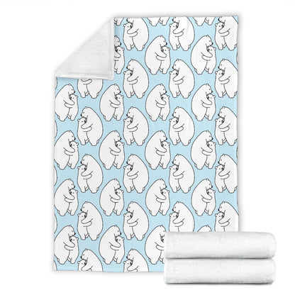 Polar Bear Pattern Print Design PB08 Fleece Blanket