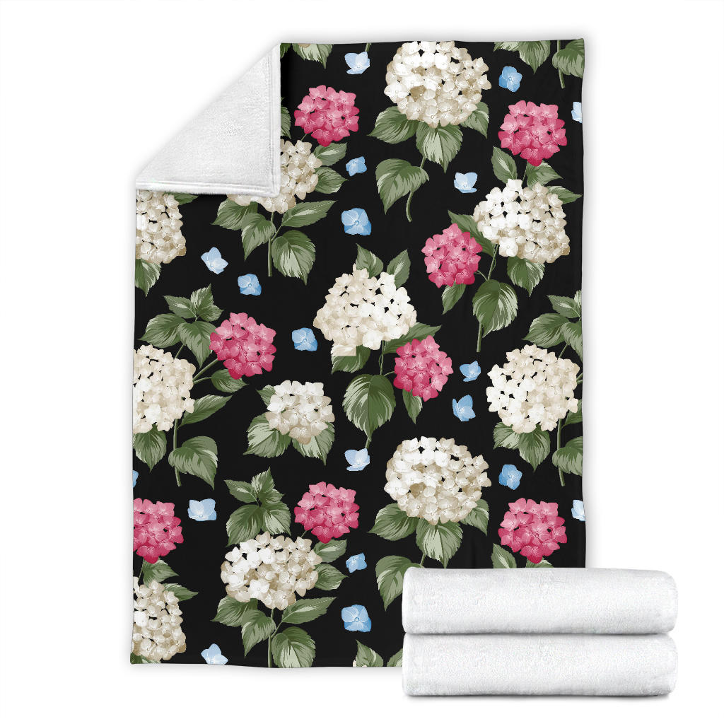 Hydrangea Pattern Print Design HD09 Fleece Blanket