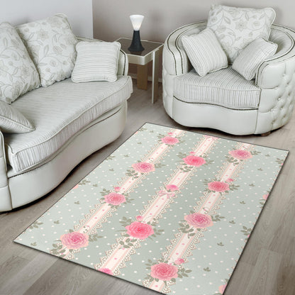 Rose Pattern Print Design RO016 Area Rugs