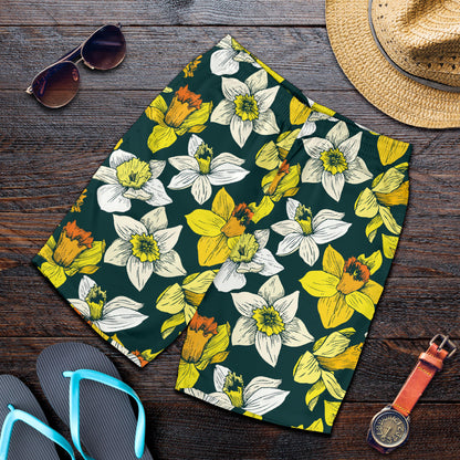 Daffodils Pattern Print Design DF02 Mens Shorts