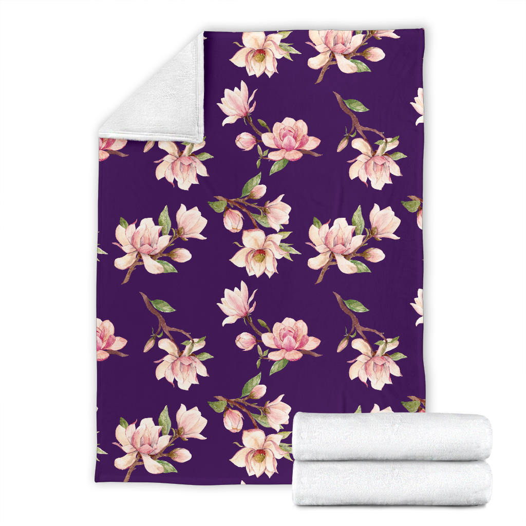 Magnolia Pattern Print Design MAG02 Fleece Blanket