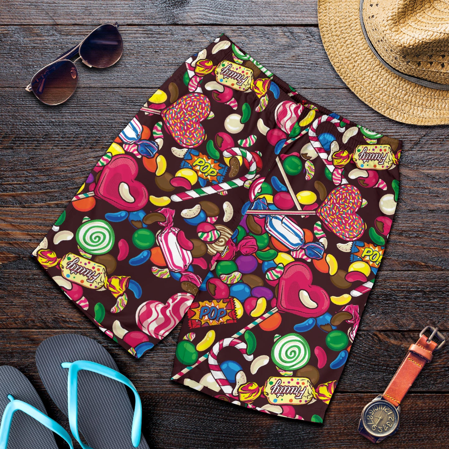 Candy Pattern Print Design CA02 Mens Shorts