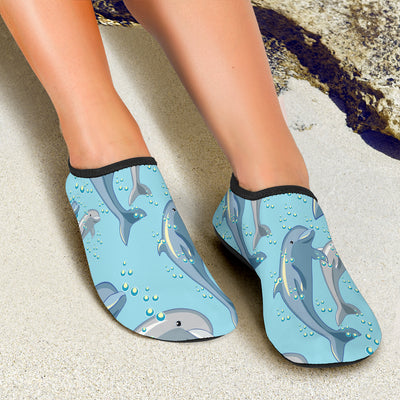 Dolphin Print Pattern Aqua Water Shoes