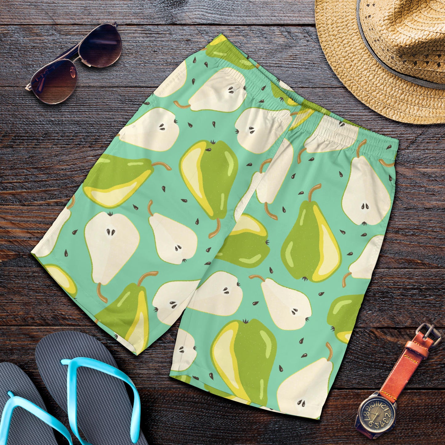 Pear Pattern Print Design PE04 Mens Shorts