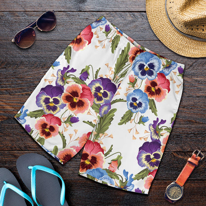 Pansy Pattern Print Design PS06 Mens Shorts