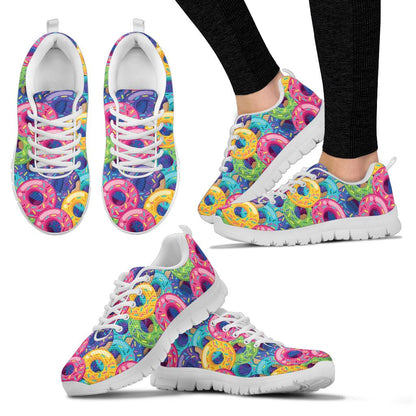 Donut Pattern Print Design DN010 Sneakers White Bottom Shoes