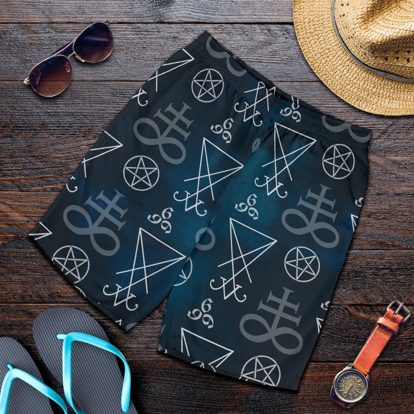 Pentagram Pattern Print Design A03 Mens Shorts