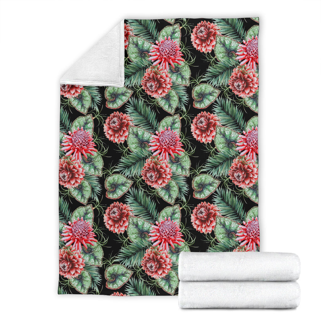 Dahlia Pattern Print Design DH06 Fleece Blanket