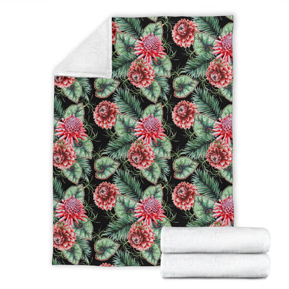 Dahlia Pattern Print Design DH06 Fleece Blanket