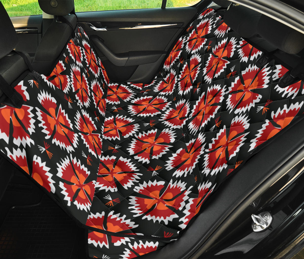 Carnations Pattern Print Design CN03 Rear Dog  Seat Cover