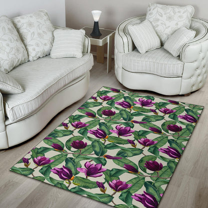 Magnolia Pattern Print Design MAG07 Area Rugs