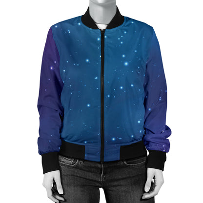 Nebula Pattern Print Design A01 Women's Bomber Jacket
