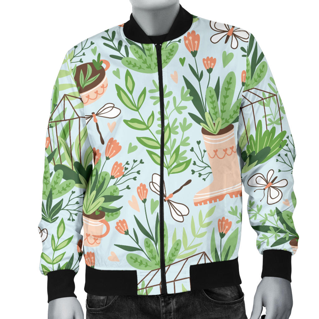 Gardening Pattern Print Design G04 Men Bomber Jacket
