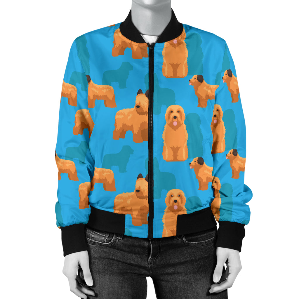 Briards Pattern Print Design 01 Women's Bomber Jacket
