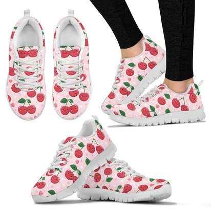 Cherry Pattern Print Design CH02 Sneakers White Bottom Shoes
