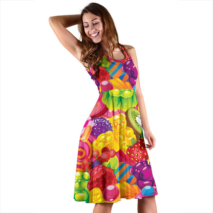 Candy Pattern Print Design CA01 Midi Dress