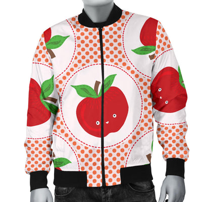 Apple Pattern Print Design AP08 Men Bomber Jacket