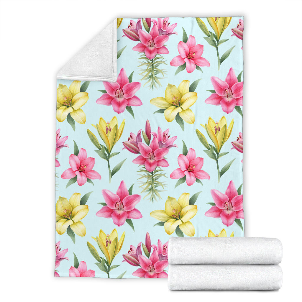 Lily Pattern Print Design LY010 Fleece Blanket