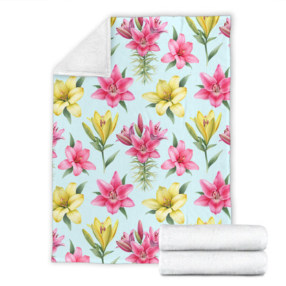 Lily Pattern Print Design LY010 Fleece Blanket
