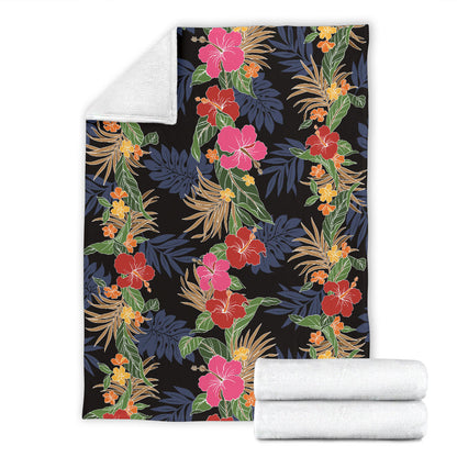 Hawaiian Themed Pattern Print Design H011 Fleece Blanket