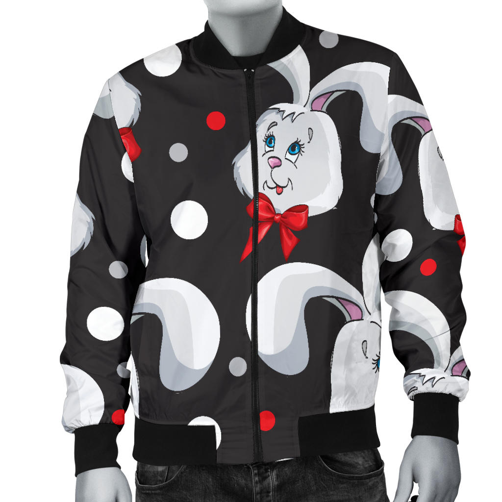 Rabbit Pattern Print Design RB012 Men Bomber Jacket