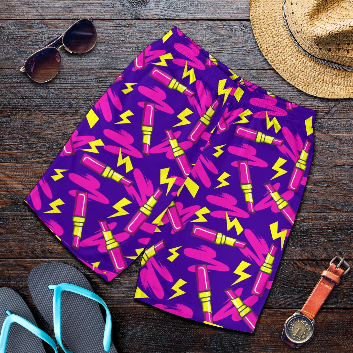 Lipstick Pattern Print Design LT04 Mens Shorts