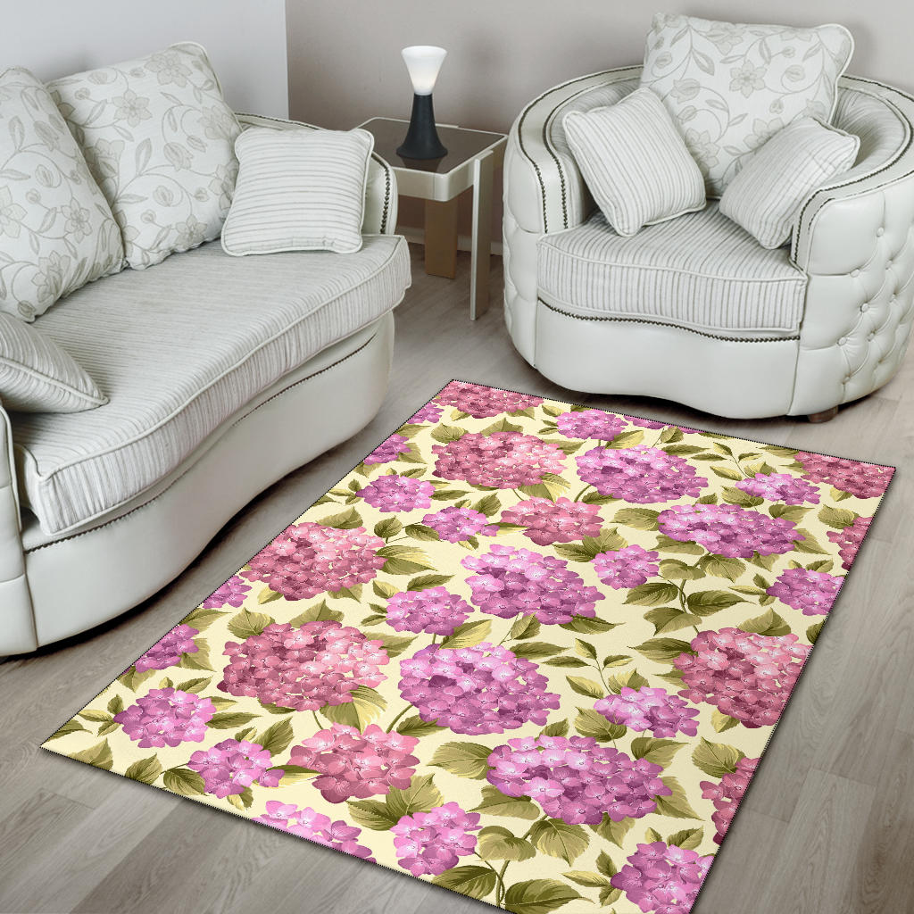 Hydrangea Pattern Print Design HD05 Area Rugs