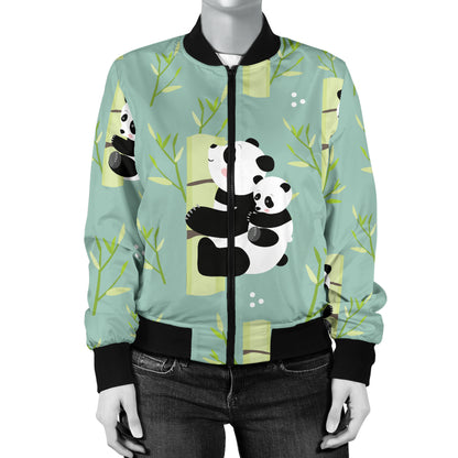 Panda Pattern Print Design A03 Women's Bomber Jacket