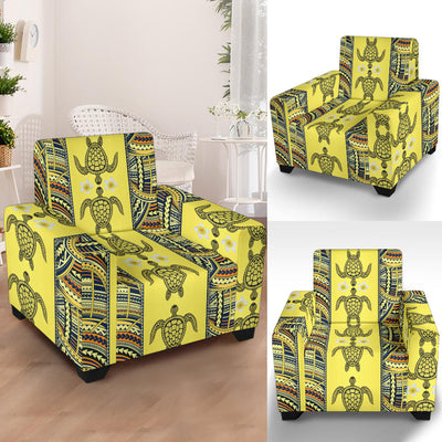 Polynesian Turtle Hawaiian Design Print Armchair Slipcover