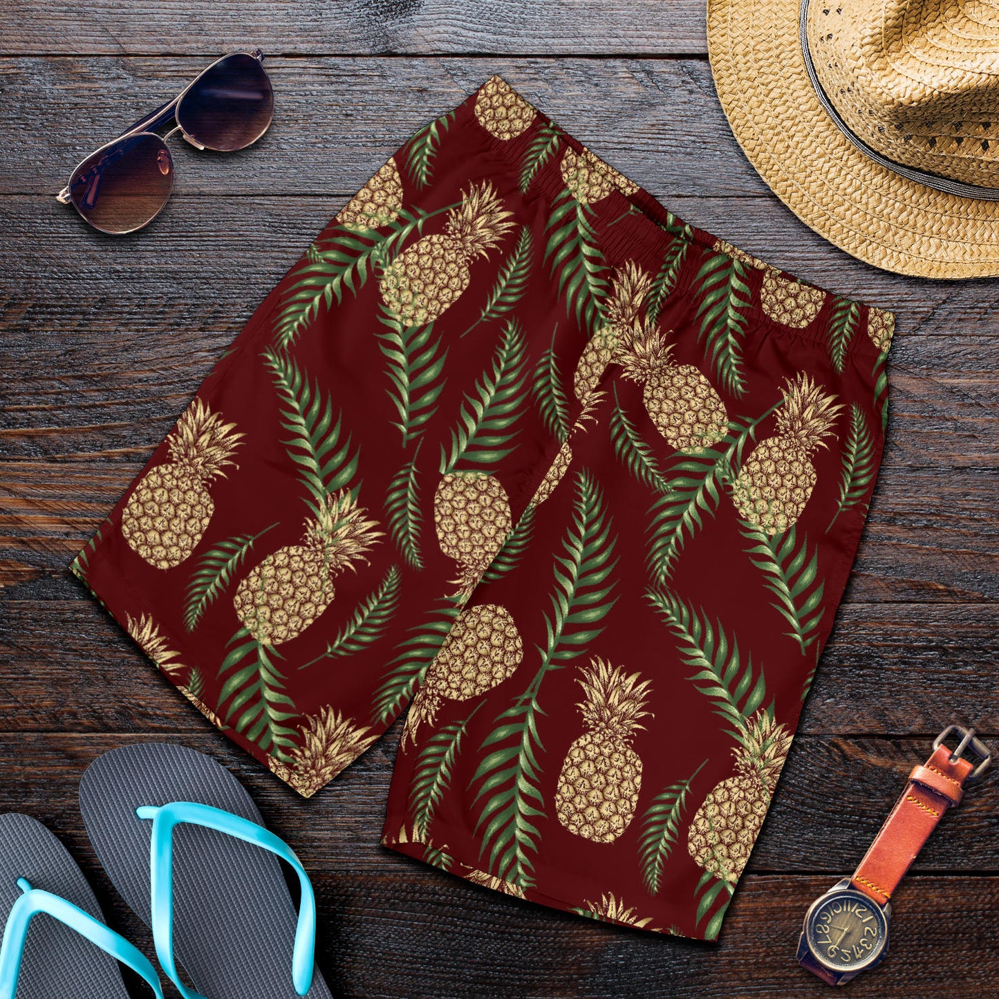 Pineapple Pattern Print Design PP013 Mens Shorts