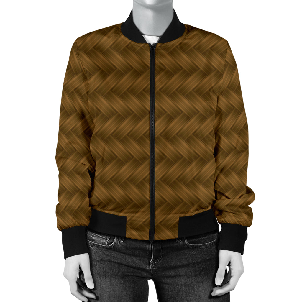 Cable Knit Pattern Print Design 02 Women's Bomber Jacket