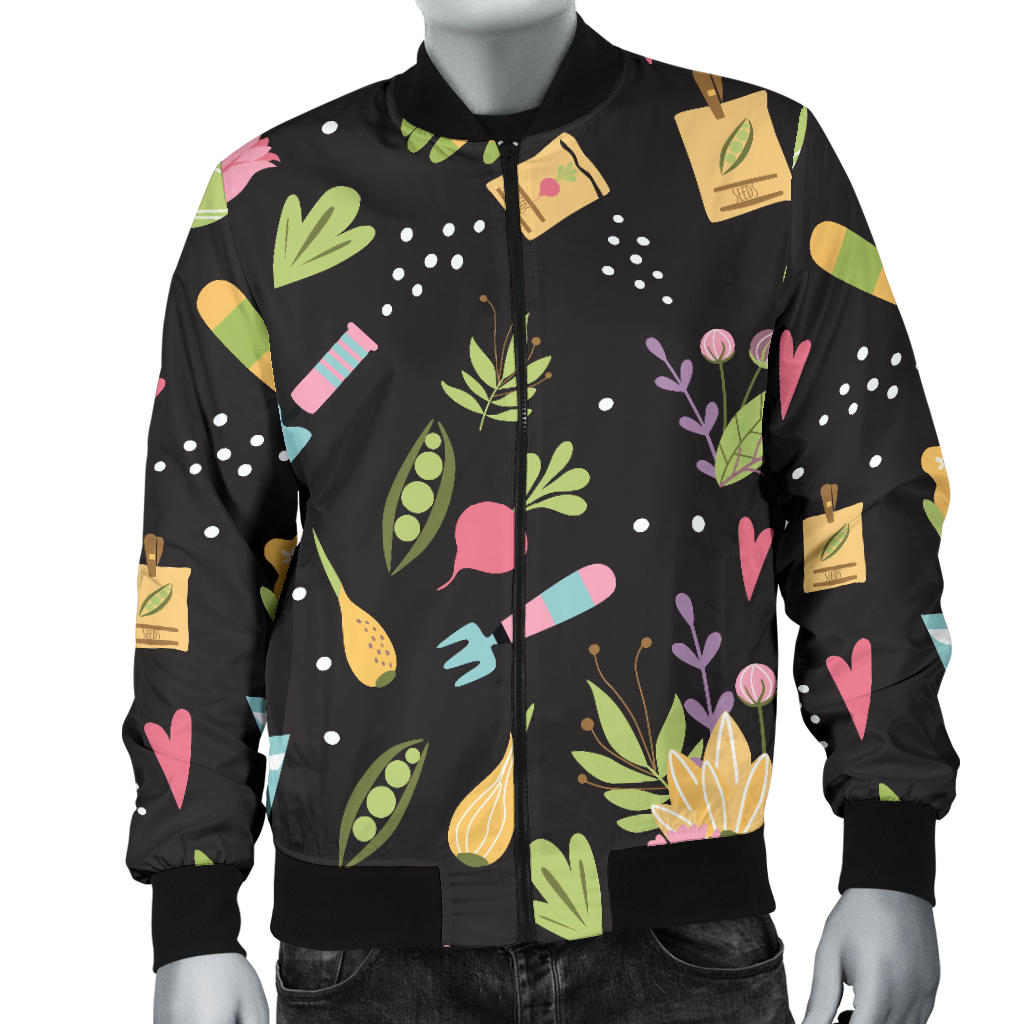 Gardening Pattern Print Design G03 Men Bomber Jacket